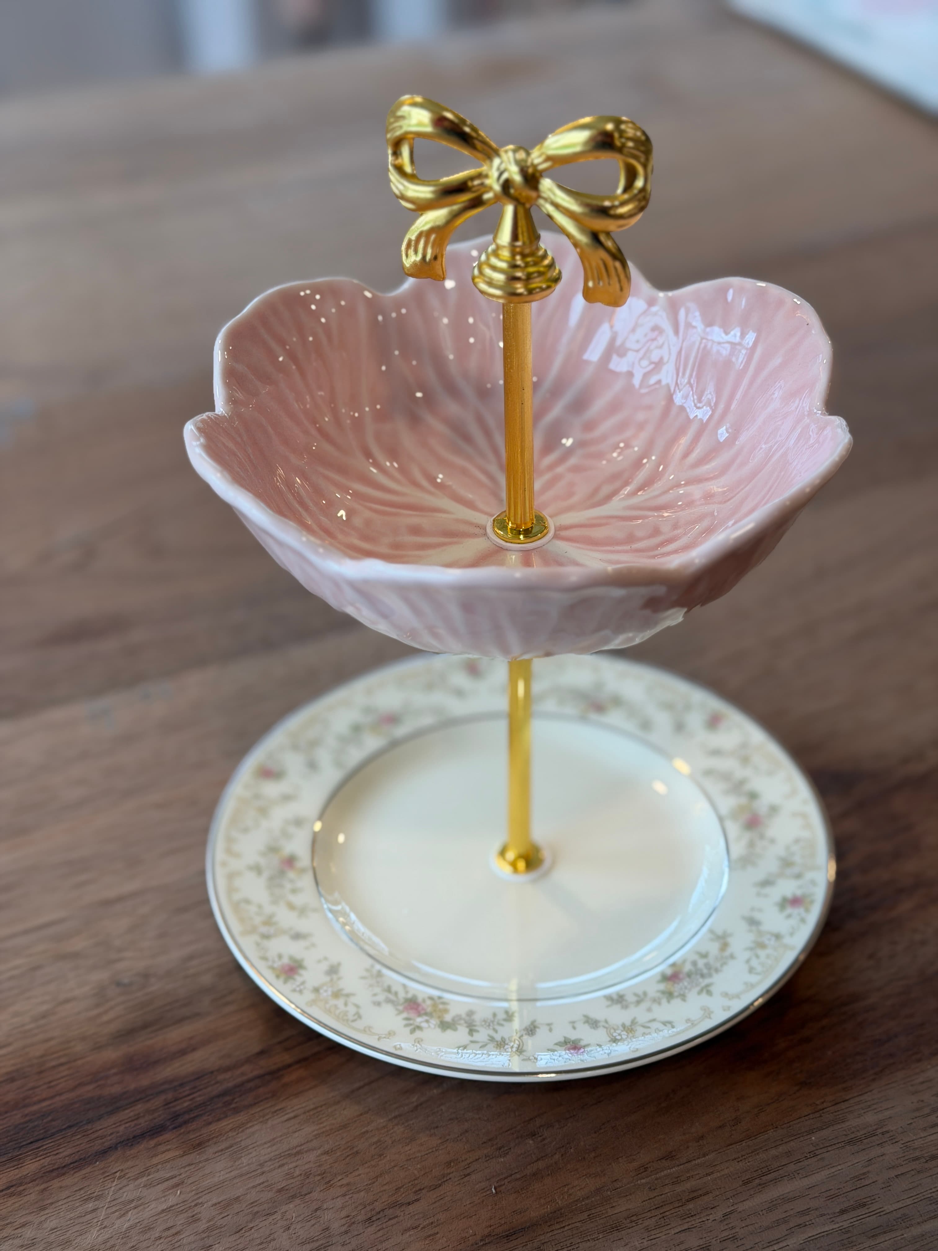 Royal Dalton Diana pattern topped with Hobby Lobby, pink…