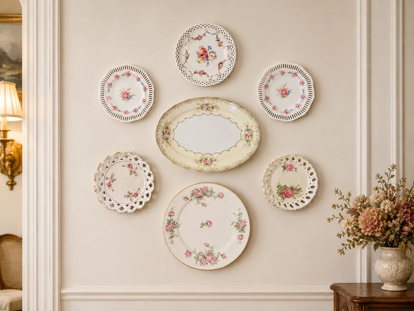 Rose Garden Plate Wall (7 pieces)
